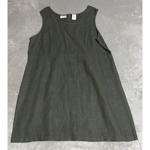 Vintage Studio Ease Linen Dark Green Womens 26W Jumper Tunic Lagenlook Tank
